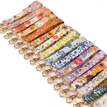 Load image into Gallery viewer, Floral Wristlet Keychain, 7 Styles