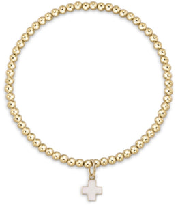 Enewton Egirl Classic Gold 3mm Bracelet - Signature Cross Charm (3 Colors)