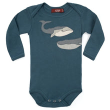 Load image into Gallery viewer, Milkbarn Whale Organic Applique Long Sleeve Onesie