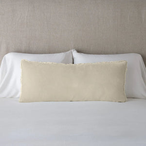 IN STOCK Bella Notte Linens Carmen Lumbar Throw Pillow, 16" x 36" (Cloud, Honeycomb, Parchment)