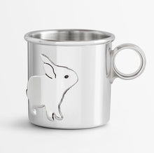Load image into Gallery viewer, Handmade Pewter Baby Cup (Chick, Rabbit)