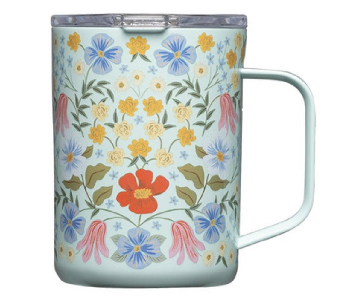 Corkcicle Coffee Mug - Rifle Paper Co. - Blue Hydrangea - 16oz.