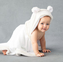 Load image into Gallery viewer, Little Giraffe Luxe Hooded Baby Towel (Cream, Pink, Blue)