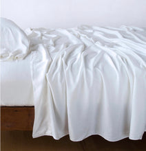 Load image into Gallery viewer, IN STOCK Bella Notte Linens Madera Luxe Flat Sheet, White