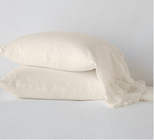 Load image into Gallery viewer, IN STOCK Bella Notte Linens Linen Whisper Pillowcase, Standard (White, Parchment)