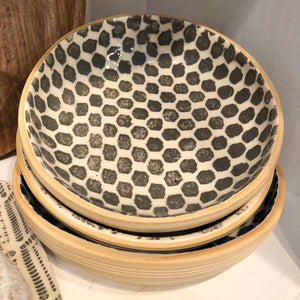 Terrafirma Ceramics Charcoal Dessert Bowl, 6" (2 Patterns)