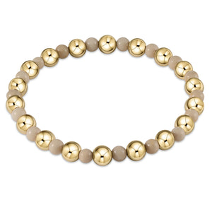 Enewton Gold & Gemstone Grateful Pattern 6mm Bead Bracelet