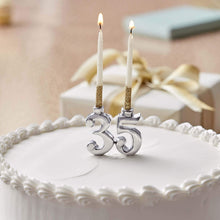 Load image into Gallery viewer, Mariposa Silver Birthday Cake Candle Set