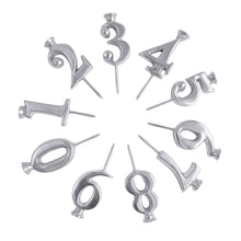 Load image into Gallery viewer, Mariposa Silver Birthday Cake Candle Set