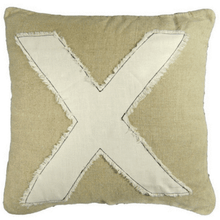 Load image into Gallery viewer, Stonewashed Linen &quot;X&quot; Pillow
