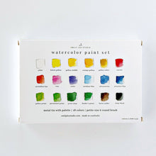 Load image into Gallery viewer, Watercolor Paint Set Tin - 18 Colors with Brush
