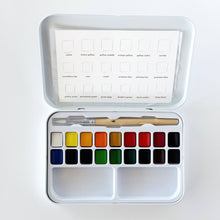 Load image into Gallery viewer, Watercolor Paint Set Tin - 18 Colors with Brush
