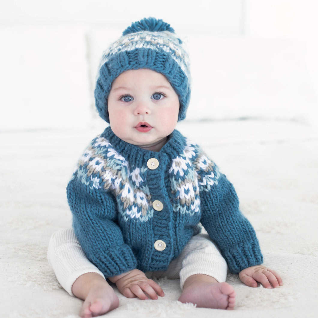 Fairisle Slate Cardigan Sweater