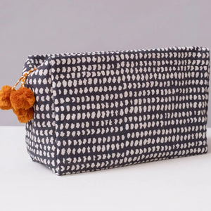 Hand Block Printed Toiletry Bag, 4 Patterns