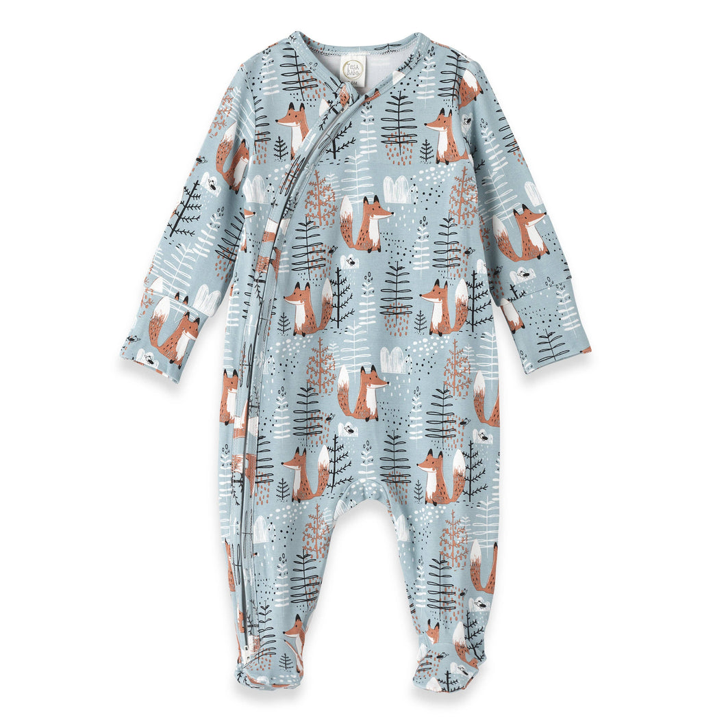 Foxy Forest Bamboo Baby Zipper Romper