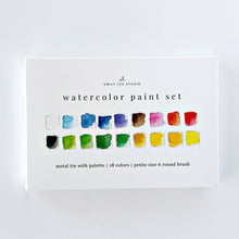 Load image into Gallery viewer, Watercolor Paint Set Tin - 18 Colors with Brush
