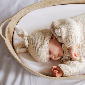 Flower Bunny Beanie, Natural