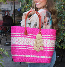 Load image into Gallery viewer, Cabrillo Large Sisal Basket Tote (Denim, Cappuccino)
