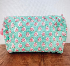 Block Print Large Cosmetic Pouch (7 Styles)