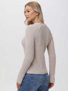 Jane Crewneck Sweater, Smoke Grey