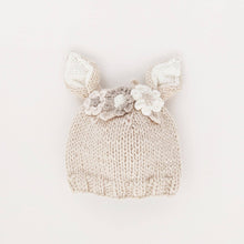 Load image into Gallery viewer, Flower Bunny Beanie, Natural
