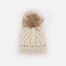Load image into Gallery viewer, Natural Pop Pom Pom Beanie Hat
