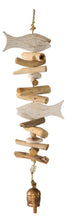 Load image into Gallery viewer, Double Fish/Wood/Beads &amp; Bell Wind Chime
