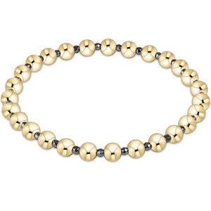 Enewton Silver Faceted Hematite Grateful Pattern 5mm Bead Bracelet
