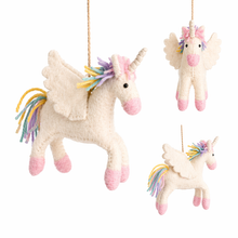 Load image into Gallery viewer, Pastel Unicorn Felt Ornament
