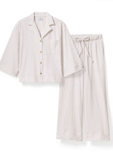 Load image into Gallery viewer, Pima Olivia Pajama Set, Camel Stripe
