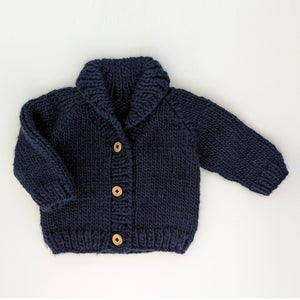 Indigo Shawl Collar Cardigan Sweater