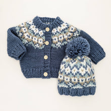 Load image into Gallery viewer, Fairisle Slate Cardigan Sweater
