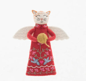 French Knot Cat Angel Tree Topper/Decor