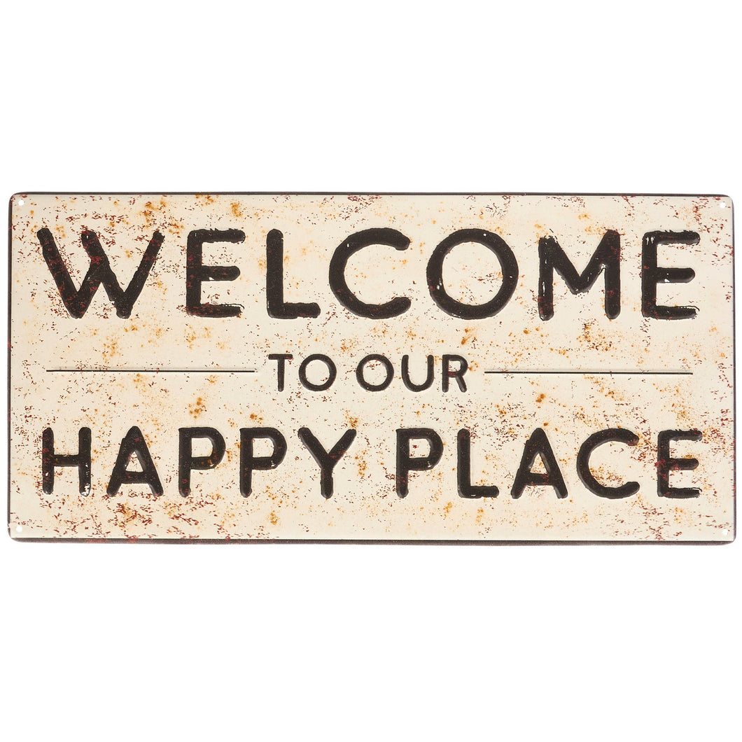 Our Happy Place Metal Sign