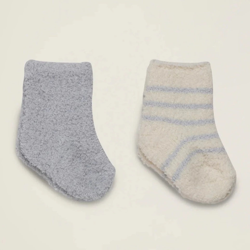 Barefoot Dreams CozyChic Infant Socks, 2 pack (Pink or Blue)