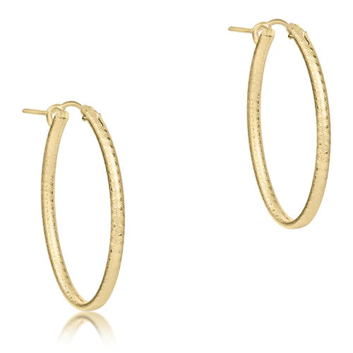 Enewton Textured Oval Gold 1” Hoop Earring