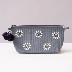 Navi Ocean Hand Block Printed Makeup Pouch