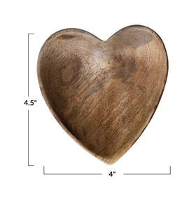 Small Wooden Heart Dish