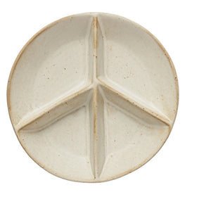 Peace Sign Stoneware Dish, 5.5"