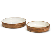 Load image into Gallery viewer, Mango Wood Bowls with White Enamel
