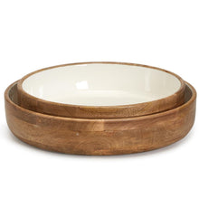 Load image into Gallery viewer, Mango Wood Bowls with White Enamel
