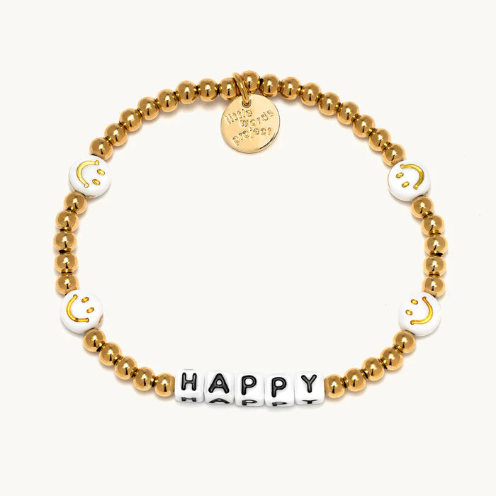 Little Words Project Gold Happy Bracelet