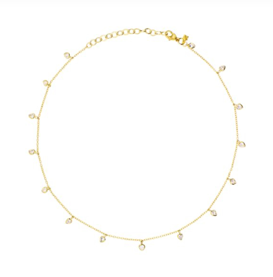 Cristina V. Heart CZ Dangle Chain