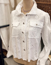 Load image into Gallery viewer, Cotton Eyelet Jacket  (White, Beige)
