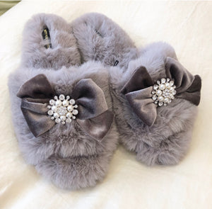 Anya Bow Slipper, Mink