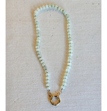 Load image into Gallery viewer, Pistachio Agate Rondelle Necklace with Life Saver Clasp, 17"
