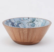 Load image into Gallery viewer, Wooden Serving Bowl, Pewter Shells

