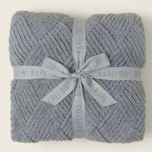 Barefoot Dreams CozyChic Diamond Weave Blanket (Moonbeam, Oyster, Carbon)