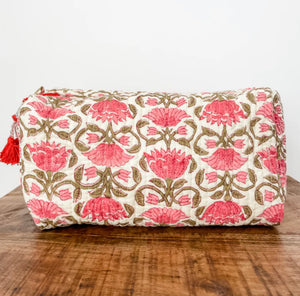 Block Print Large Cosmetic Pouch (7 Styles)