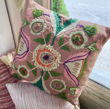 Load image into Gallery viewer, Indoor/Outdoor Embroidered Floral Pillow
